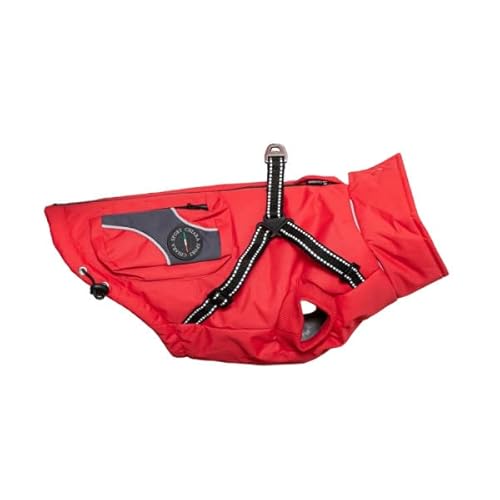 Chiara LIAM Winterjacke mit Geschirr CHJ-2330RD-S-CHIARA-Hundemantel, Geschirr, Winter (Größe: S, Material: Polyester, wasserdicht, hochqualitativ), Rot von CHIARA
