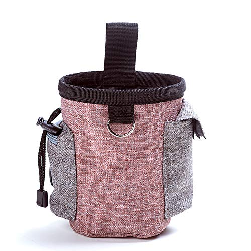 Chiatai Dog Treat Bag, Pet Training Pouch mit eingebautem Poop Bag Dispenser Verstellbarer Taillenbund Taillentasche für unterwegs oder im Freien Pink von Chiatai