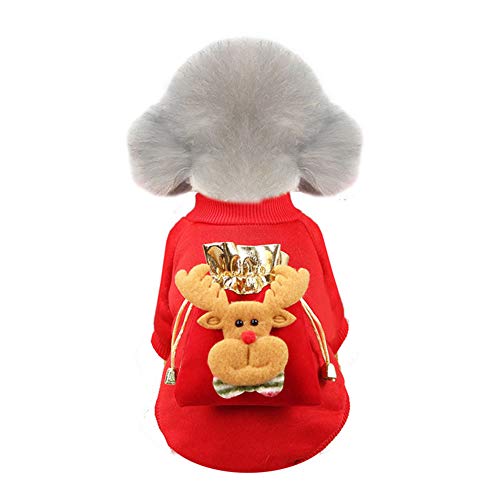 Chiatai Haustier Urlaub Kleidung Weihnachten Kostüme Hund Katze Pullover Warm Mantel Niedlich Rentier Elch Pullover Winter Outfit M von Chiatai