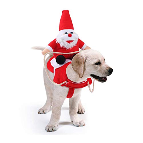 Chiatai Hundekostüm mit Weihnachtsmann-Motiv, Weihnachtskleidung, Hundebekleidung, Partyverkleidung, lustiges Outfit, Geschenk, Größe M von Chiatai
