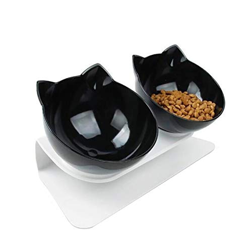Chiatai Katzennapf, 15° geneigte Plattform, Doppelnapf, Katzenfutter-Nackenschutz, Haustiernapf für Katzen und kleine Hunde von Chiatai