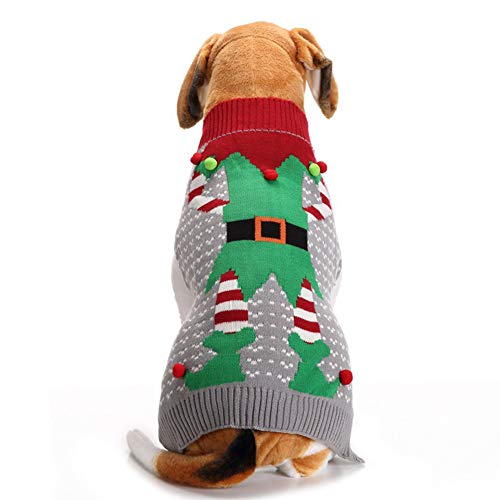 Chiatai Weihnachtlicher Strickpullover für Hunde, Clown, Urlaub, Haustier, Kätzchen, Weihnachten, Winter-Sweatshirt für Hunde, Welpen, Katzen, Coutfit, XXL von Chiatai