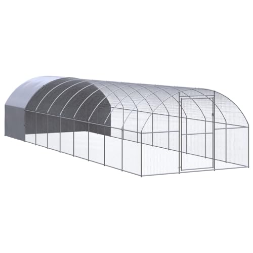 ChicAbode Outdoor-Hühnerstall Hühnerkäfig Hühnerhaus 3x10x2 m Verzinkter Stahl Mit Dach von ChicAbode