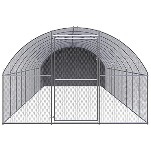 ChicAbode Outdoor-Hühnerstall Hühnerkäfig Hühnerhaus 3x12x2 m Verzinkter Stahl Mit Dach von ChicAbode