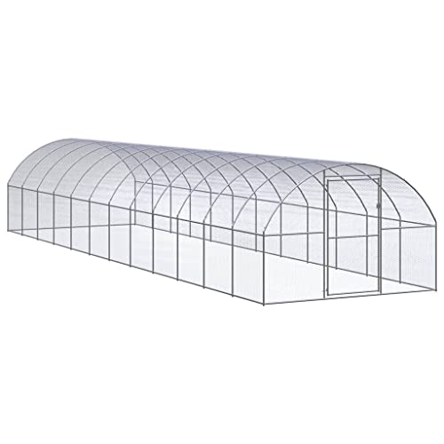 ChicAbode Outdoor-Hühnerstall Hühnerkäfig Hühnerhaus 3x12x2 m Verzinkter Stahl Ohne Dach von ChicAbode
