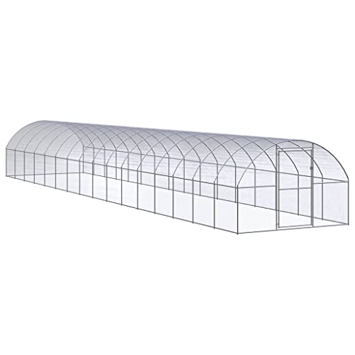 ChicAbode Outdoor-Hühnerstall Hühnerkäfig Hühnerhaus 3x16x2 m Verzinkter Stahl Ohne Dach von ChicAbode