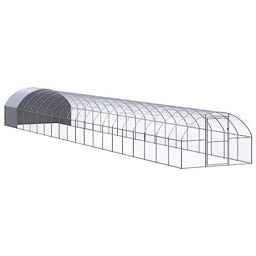 ChicAbode Outdoor-Hühnerstall Hühnerkäfig Hühnerhaus 3x20x2 m Verzinkter Stahl Mit Dach von ChicAbode
