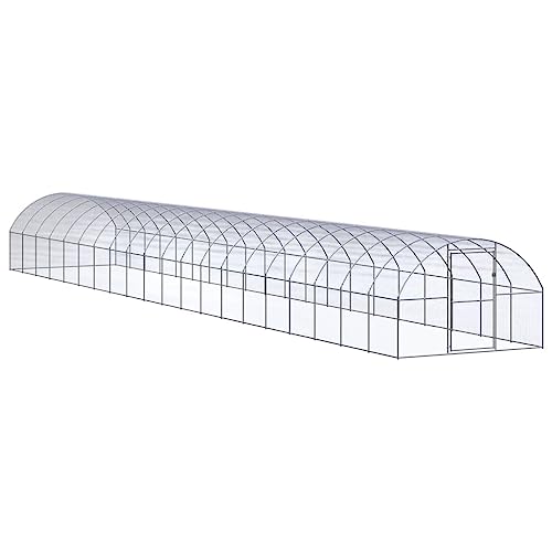 ChicAbode Outdoor-Hühnerstall Hühnerkäfig Hühnerhaus 3x20x2 m Verzinkter Stahl Ohne Dach von ChicAbode