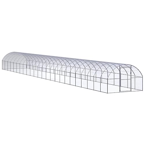ChicAbode Outdoor-Hühnerstall Hühnerkäfig Hühnerhaus 3x24x2 m Verzinkter Stahl Ohne Dach von ChicAbode
