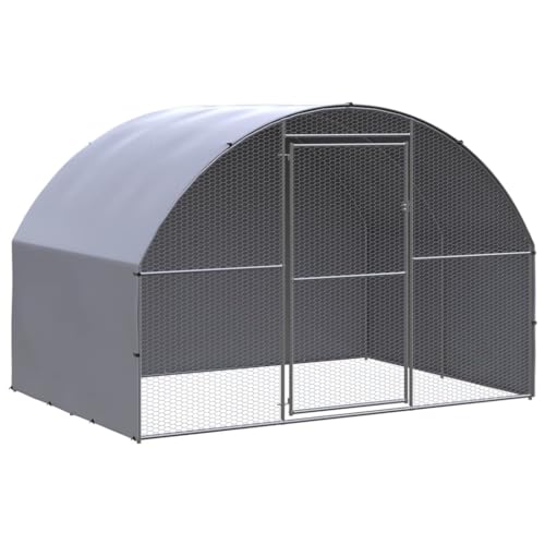 ChicAbode Outdoor-Hühnerstall Hühnerkäfig Hühnerhaus 3x2x2 m Verzinkter Stahl Mit Dach von ChicAbode