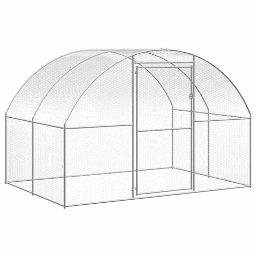 ChicAbode Outdoor-Hühnerstall Hühnerkäfig Hühnerhaus 3x2x2 m Verzinkter Stahl Ohne Dach von ChicAbode