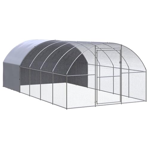 ChicAbode Outdoor-Hühnerstall Hühnerkäfig Hühnerhaus 3x6x2 m Verzinkter Stahl Mit Dach von ChicAbode