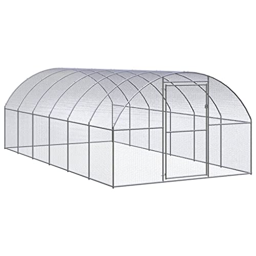 ChicAbode Outdoor-Hühnerstall Hühnerkäfig Hühnerhaus 3x6x2 m Verzinkter Stahl Ohne Dach von ChicAbode