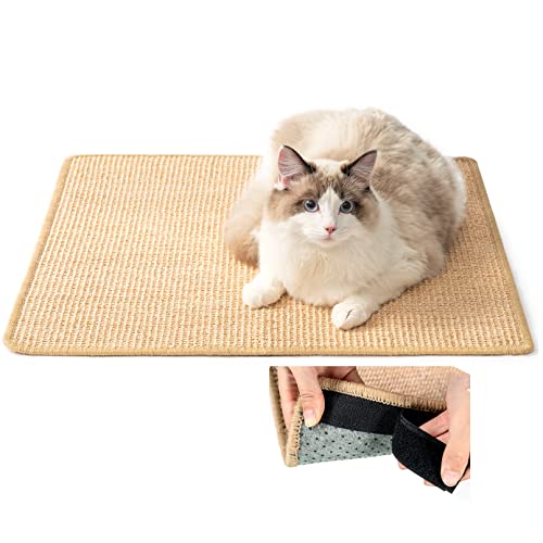 ChicWow Kratzmatte für Katzen, 60 x 40 cm, mit Selbstklebendem Hakenband, Sisal-Kratzpads für Indoor-Katzen, zum Aufkleben auf Boden und Couch als Katzenkratz-Möbelschutz, Katzenkratzer ChicWow Kratzmatte für Katzen, 60 x 40 cm, mit Selbstklebendem Hakenband, Sisal-Kratzpads für Indoor-Katzen, zum Aufkleben auf Boden und Couch als Katzenkratz-Möbelschutz, Katzenkratzer von ChicWow