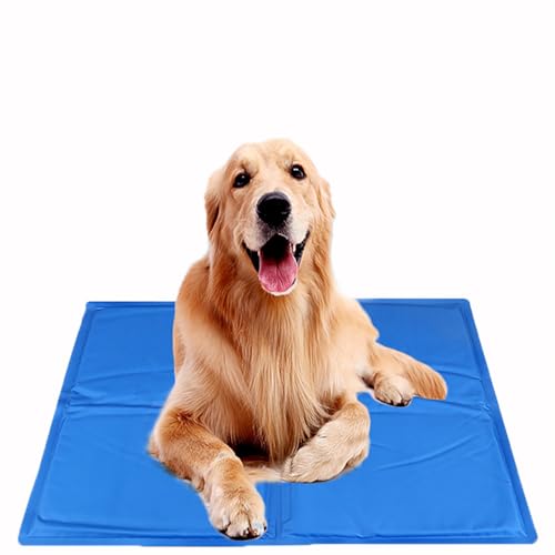 Chichenshangwu Haustier Kühlmatte Selbstkühlende Eisunterlage für Hunde Blau Temperatur 6°C unter Körperwärme (3XL) von Chichenshangwu