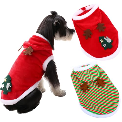 Chicingyou Weihnachtskleidung für Haustiere, Elch-Kostüm, warm, für Weihnachtsbaum, Rentier, Cosplay, für kleine, mittelgroße Hunde und Katzen, Größe XL, 2 Stück von Chicingyou