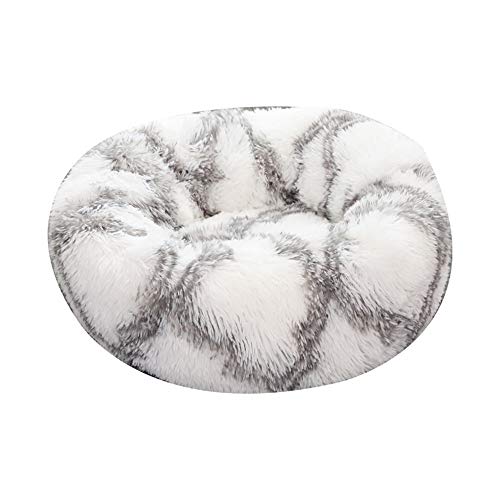 Chickw1 Hundebett rund Hundekissen Plüsch weichem Hundesofa rutschfest Base Katzenbett Donut Größe und Farbe wählbar (grau,60CM) von Chickwin