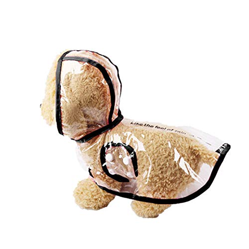 Chickw1 Hunde Regenjacken, Freienwelpen Haustier Regenmantel mit Hauben Wasserdichten Jacken PU Welpen Regenschutz Hunde Katzen Kleid Kleidung (XS,schwarz) von Chickwin