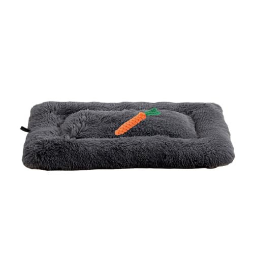 Chickwin Hundebett Grosse Hunde Katzen, Waschbar Hundekissen Flauschig, Matratze Beruhigende Flauschige Anti-Angst Hundebetten Deluxe Plüsch Hundematte (L/110 * 80CM,Dunkelgrau) von Chickwin