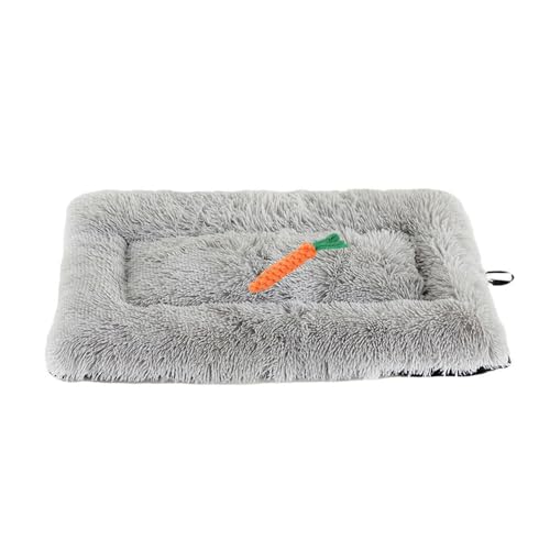 Chickwin Hundebett Grosse Hunde Katzen, Waschbar Hundekissen Flauschig, Matratze Beruhigende Flauschige Anti-Angst Hundebetten Deluxe Plüsch Hundematte (L/110 * 80CM,Hellgrau) von Chickwin