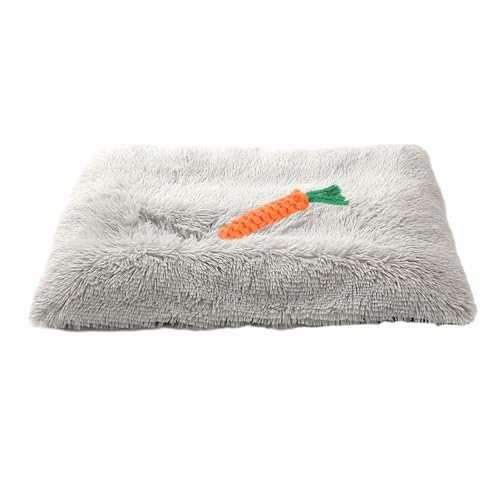 Chickwin Hundebett Grosse Hunde Katzen, Waschbar Hundekissen Flauschig, Matratze Beruhigende Flauschige Anti-Angst Hundebetten Deluxe Plüsch Hundematte (L：100 * 70 * 10cm,Hellgrau) von Chickwin