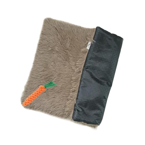 Chickwin Hundebett Grosse Hunde Katzen, Waschbar Hundekissen Flauschig, Matratze Beruhigende Flauschige Anti-Angst Hundebetten Deluxe Plüsch Hundematte (S/50 * 35CM,Braun) von Chickwin