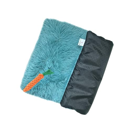 Chickwin Hundebett Grosse Hunde Katzen, Waschbar Hundekissen Flauschig, Matratze Beruhigende Flauschige Anti-Angst Hundebetten Deluxe Plüsch Hundematte (S/50 * 35CM,Morandiblau) von Chickwin