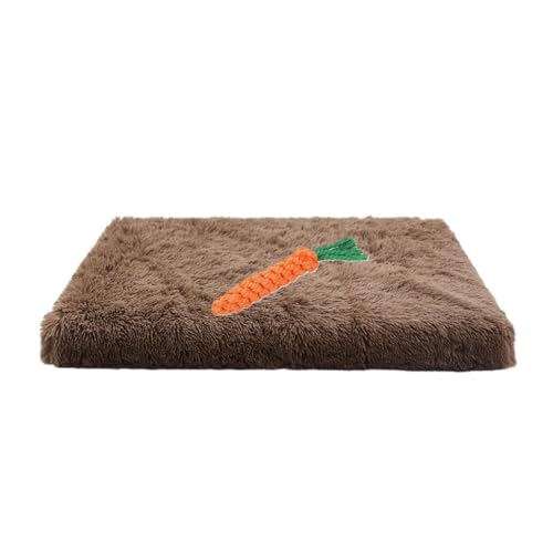 Chickwin Hundebett Grosse Hunde Katzen, Waschbar Hundekissen Flauschig, Matratze Beruhigende Flauschige Anti-Angst Hundebetten Deluxe Plüsch Hundematte (XL 100 * 60 * 10cm,Braun) von Chickwin