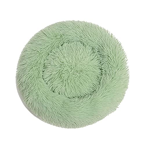 Chickw1 Rund Hundebett für Hunde und Katzen, Warm Weich Katzenbett Donut Plüsches Bett, Waschbar rutschfest Base Haustierbett für Kleine, Mittelgroße und Große Hunde (70CM,Grün) von Chickwing
