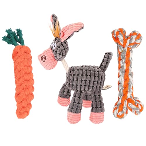 Animal Tough Chewer Hundespielzeug – Sicheres Seil-Kauspielzeug für Welpen & energetische Hunde | Interaktiver Spaß mit weichen Quietschgeräuschen | Ideal für kauliebende Haustiere & Zahnen von Chienc