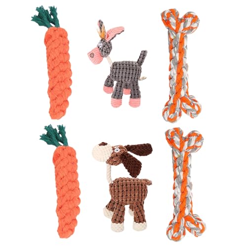 Animal Tough Chewer Hundespielzeug – Sicheres Seil-Kauspielzeug für Welpen & energetische Hunde | Interaktiver Spaß mit weichen Quietschgeräuschen | Ideal für kauliebende Haustiere & Zahnen von Chienc