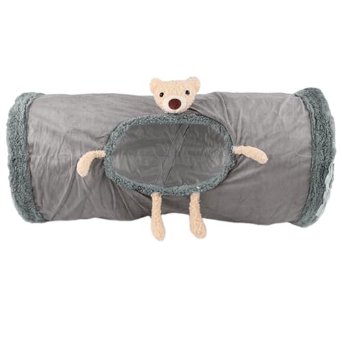 Katzen-Liebling für den Innenbereich – großes Tunnelbett mit Gucklöchern | weicher Fleece-Stoff-Tunnelschlauch, faltbar für Kaninchen, Kätzchen, Hunde, Katzen von Chienc