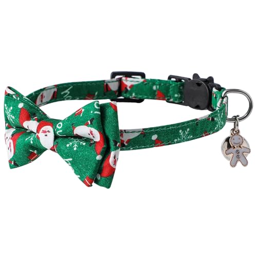 Katzenhalsband mit Fliege für Weihnachten, verstellbar, mit Glöckchen, lustig und festlich für Halloween und Weihnachten, ideal für Kätzchen und Katzen Katzenhalsband mit Fliege für Weihnachten, verstellbar, mit Glöckchen, lustig und festlich für Halloween und Weihnachten, ideal für Kätzchen und Katzen von Chienc