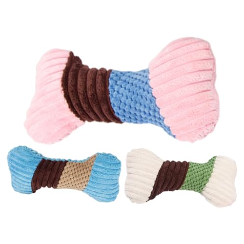 Kauspielzeug für Welpen, aus Maisflanell, gefüllter Knochen, interaktives Quietschspielzeug für Welpen und Hunde Kauspielzeug für Welpen, aus Maisflanell, gefüllter Knochen, interaktives Quietschspielzeug für Welpen und Hunde von Chienc