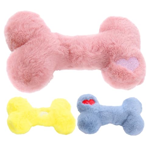 Plüsch-Hundespielzeug – Welpenspielzeit mit weichem und tragbarem Knochenform-Gesangskauspielzeug | ideal für kleine Hunde & sanftes Kauen Plüsch-Hundespielzeug – Welpenspielzeit mit weichem und tragbarem Knochenform-Gesangskauspielzeug | ideal für kleine Hunde & sanftes Kauen von Chienc