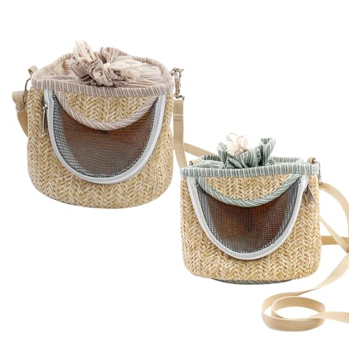 Tragbare Vogeltrage | Atmungsaktiver Papageien-Reisekäfig | Verstellbarer Schultergurt | Ideal für Wandern & Outdoor-Abenteuer | Perfekt für kleine Haustiere wie Hamster & Wellensittiche | Vogelträger von Chienc