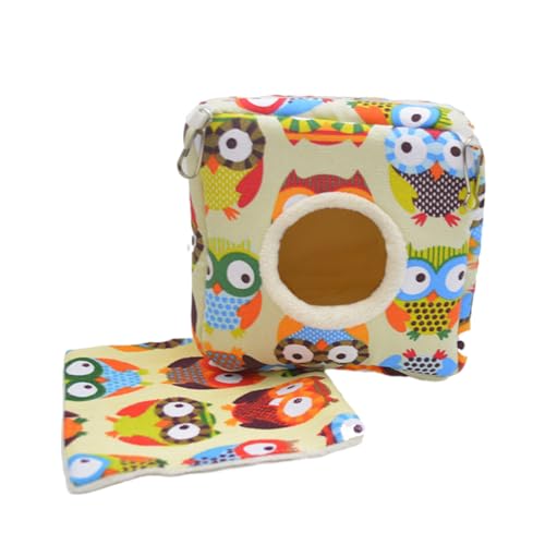 Vogelhaus - Waschbare Abnehmbare Matte Wellensittich Nest Vogelhaus - Cartoon Design Schlafbett Perfekt für Papageien, Sittiche, Nymphensittiche & Wellensittiche von Chienc