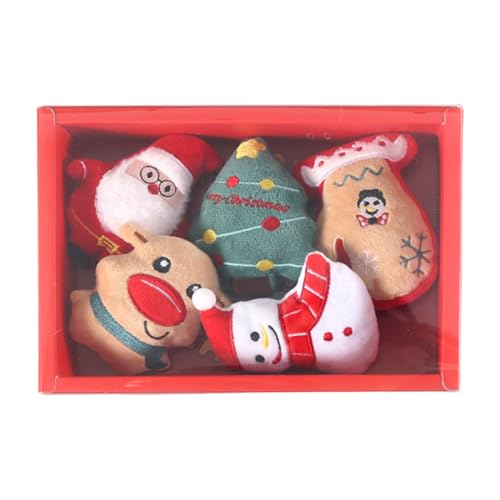 Weihnachts-Katzenspielzeug für drinnen | Interaktives Plüschspielzeug für Haustiere – 5 x lustiges, süßes Kauspielzeug mit Glocken zum Beißen, Spielen und Unterhaltung Weihnachts-Katzenspielzeug für drinnen | Interaktives Plüschspielzeug für Haustiere – 5 x lustiges, süßes Kauspielzeug mit Glocken zum Beißen, Spielen und Unterhaltung von Chienc