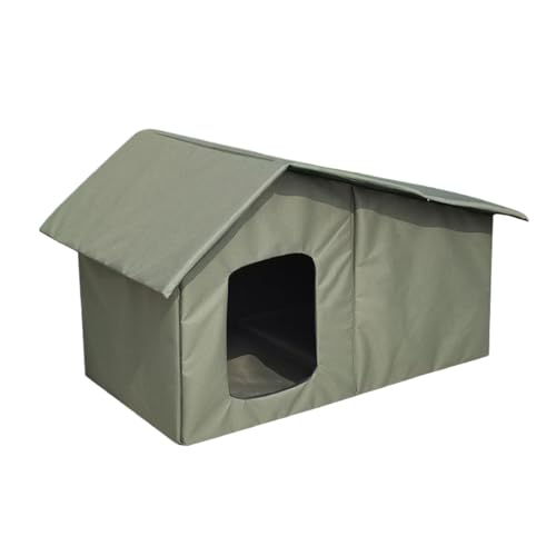 Wetterfestes warmes Katzenhaus für den Außenbereich, wasserdicht, isoliert, mit abnehmbarem Dach, Wildkatzen- und Welpenhöhle von Chienc