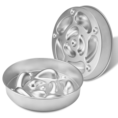 Futternapf für langsames Füttern, Edelstahl, 22,9 cm, langsame Fütterung, große Kapazität, Schüssel für Hunde, doppelseitiges Design, geeignet für Trocken- und Nassfutter, Hundezubehör, Haustierbedarf von Chihutown