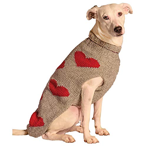 Chilly Dog Hundepullover mit roten Herzen, Größe XS von Chilly Dog