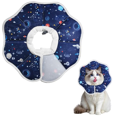 Halskrause Katze,Einstellbarer Halskrause Katze Halsband,Wiederherstellung Halsband Weich Kragen Cone Nach Operation und Verletzungen für Welpen, Kleine Hunde und Katzen (M) von Chingcoo