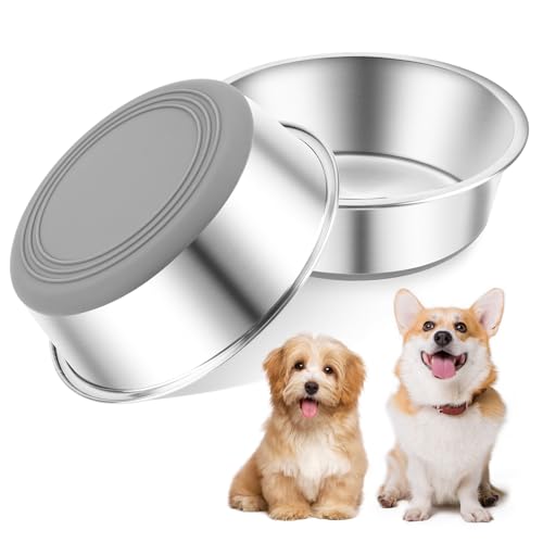 2er Hundenapf Edelstahl - 900ml Napfset - Rutschfester Hunde Fressnapf - Futternapf und Trinknapf für Grosse, mittelgroße und kleine Hunde,Dog Bowl 2er Hundenapf Edelstahl - 900ml Napfset - Rutschfester Hunde Fressnapf - Futternapf und Trinknapf für Grosse, mittelgroße und kleine Hunde,Dog Bowl von Chingcoo