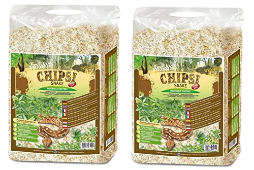 Chipsi Terrariensubstrat für Schlangen natürliche Weichholz-Einstreu für Reptilien (4kg) 2 x 5L von Chipsi