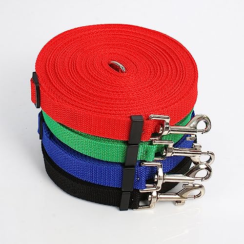 Chiyyak Hund Longe Leine 32,8ft Anpassbare Tragbare Hundetraining -Leine für Große Hunde Wandercamping -Training Schwimmen (Rot) von Chiyyak