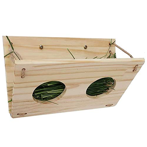 Chnegral Bunny Hay Feeder Kaninchen Futterspender Holz Heu Krippe Rack Halter für Meerschweinchen Chnegral Bunny Hay Feeder Kaninchen Futterspender Holz Heu Krippe Rack Halter für Meerschweinchen von Chnegral