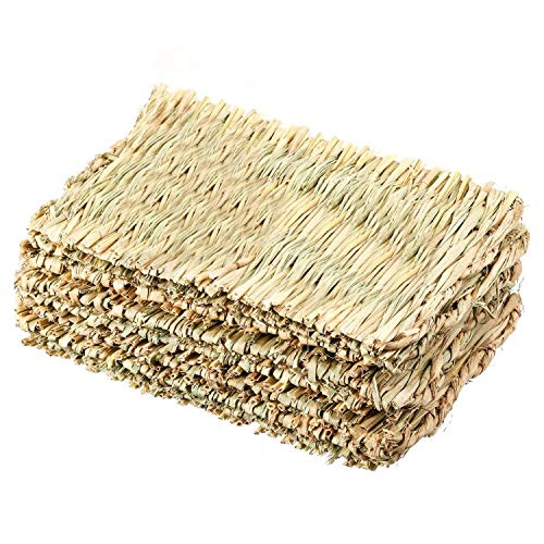 Chnegral Grasmatte, gewebte Bettmatte für Kleintiere, Kaninchen, Bettwäsche, Nest, Kauspielzeug, Bett, Spielspielzeug für Meerschweinchen, Papagei, 8 Stück Chnegral Grasmatte, gewebte Bettmatte für Kleintiere, Kaninchen, Bettwäsche, Nest, Kauspielzeug, Bett, Spielspielzeug für Meerschweinchen, Papagei, 8 Stück von Chnegral