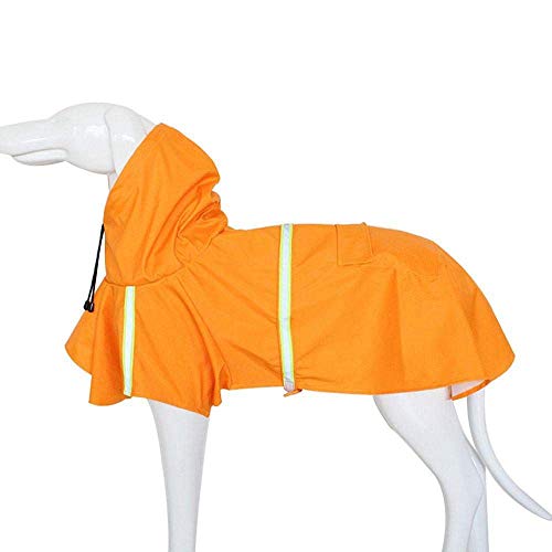 Chnegral Hunde-Regenmantel, wasserdichte Hunde-Regenjacke, Hunde-Regenponcho mit reflektierendem Streifen, für Größe S, M, Orange, Größe 5XL von Chnegral