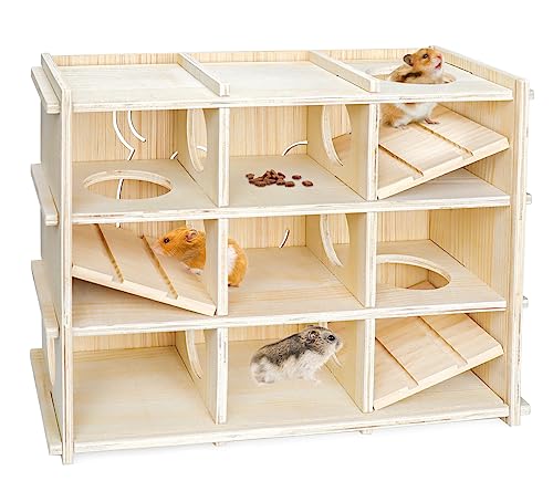 Chngeary Hamster-Spielzeug-Abenteuerbox, Multi-Kammern, sichtbares Hamsterhaus mit Tunnel, erfüllt die Natur aller Arten und Größen von Hamstern, Ratten, Kleintier-Nagetieren von Chngeary
