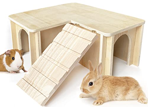 Chngeary Meerschweinchen-Versteck und Haus: Multi-Chamber Holz Meerschweinchen Schloss mit Leiter, Käfigzubehör für Chinchilla Zwerg Kaninchen Hamster Häschen und andere Chngeary Meerschweinchen-Versteck und Haus: Multi-Chamber Holz Meerschweinchen Schloss mit Leiter, Käfigzubehör für Chinchilla Zwerg Kaninchen Hamster Häschen und andere von Chngeary